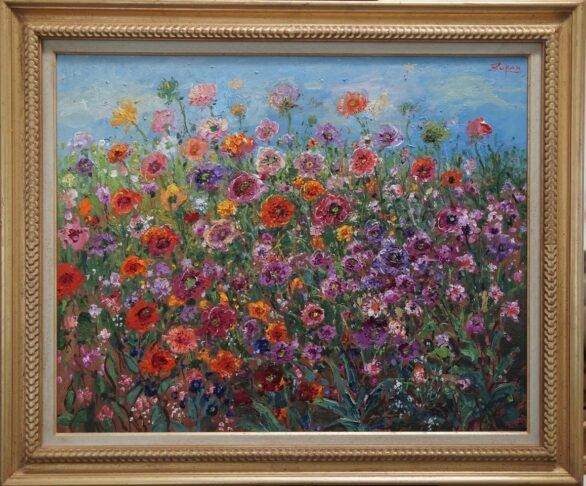 Bruno Zupan oil painting Field of Poppies in Mallorca