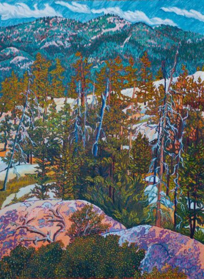 An original Kathleen Frank oil painting Within the Iceberg Wilderness