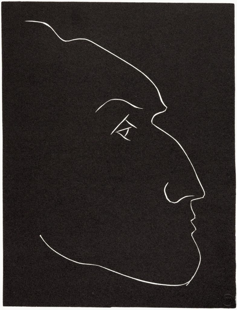 Henri Matisse Linocut ". . . Et il faudra mourir sans avoir tué le vent . . . (p. 23; variant IV)"