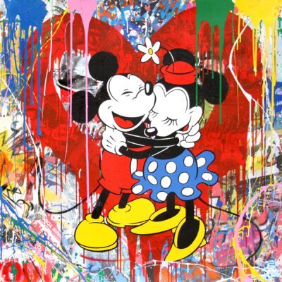 Mr. Brainwash mixed media Mickey & Minnie