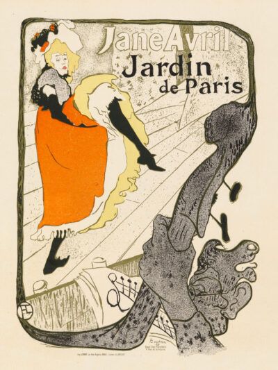 Henri de Toulouse-Lautrec lithograph "Jane Avril – Jardin de Paris"