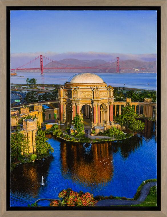 T.J. Mueller oil painting "Palace of Fine Art First Light"