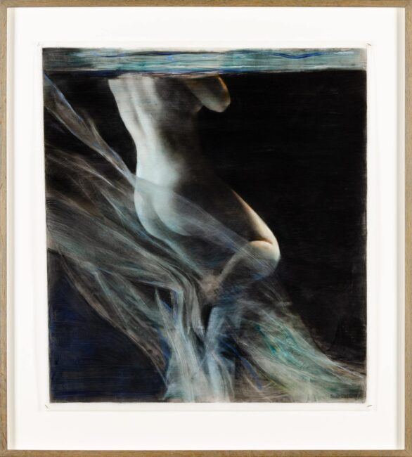 Fletcher Sibthorp oil & charcoal "Sargasso V preparatory painting"