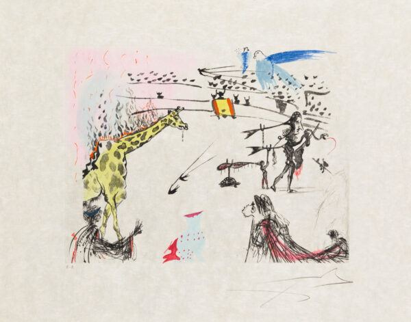 Salvador Dalí etching & aquatint "La Girafe en Feu"