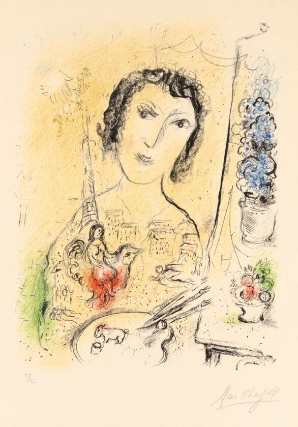Marc Chagall lithograph "Autoportrait"