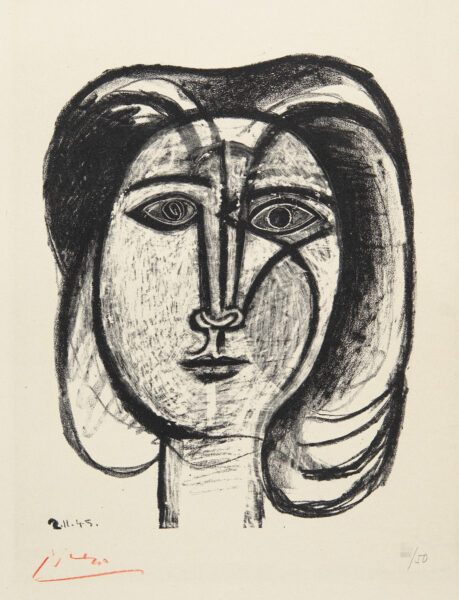 Pablo Picasso lithograph: Tête de femme - Christopher Clark Fine Art