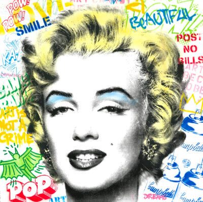 Mr. Brainwash silkscreen and stencils "Marilyn Monroe"