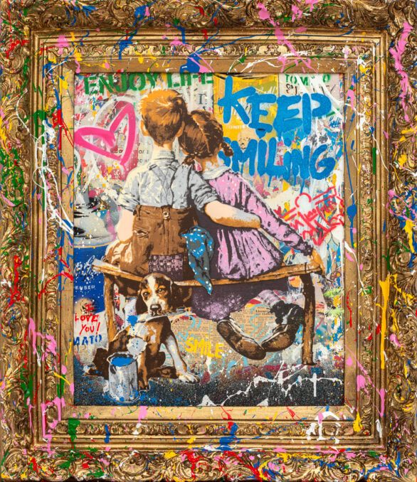 Mr. Brainwash canvas "Work Well Together"