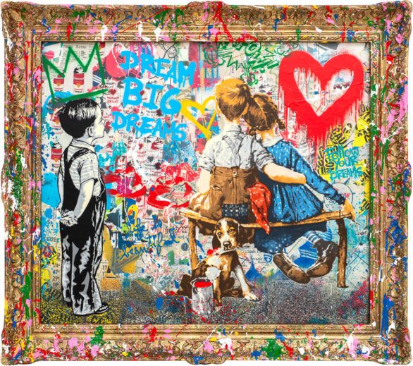 Mr. Brainwash mixed media "Pop Wall"