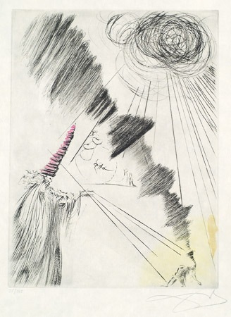 Salvador Dalí Drypoint "Femme Au Clown"