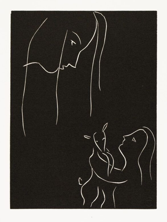 Henri Matisse linocut ". . . On dirait qu'elle ne m'a jamais vue . . . (p. 105; variant V)"