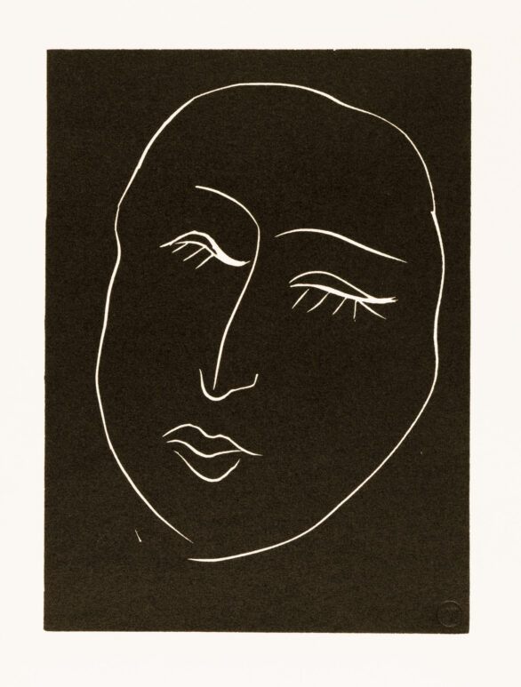 Henri Matisse linocut ". . . Dors, dormeuse aux longs cils . . . (p. 39; variant VI)"