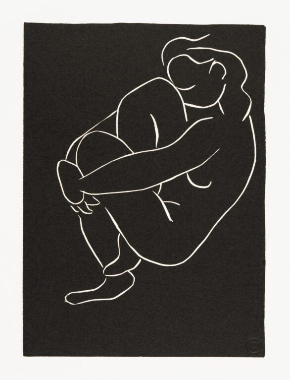 Henri Matisse linocut ". . . Seule, au pied du grand caroubier . . . (p. 71; variant III)"