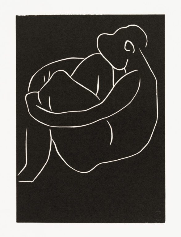 Henri Matisse linocut ". . . Seule, au pied du grand caroubier . . . (p. 71; variant II)"