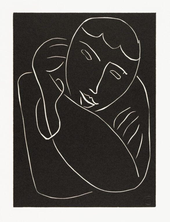 Henri Matisse linocut ". . . Et se coucher chaque soir dans son malheur . . . (p. 75; variant I)"