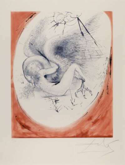 Salvador Dalí etching & aquatint "Leda"