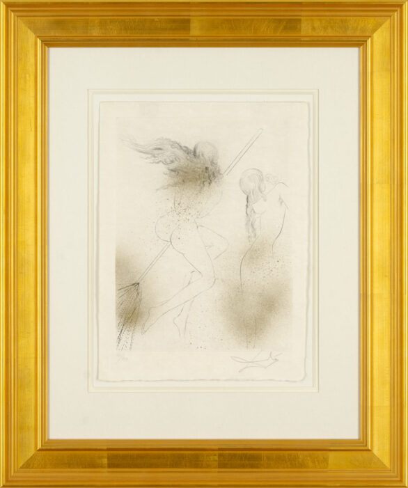 Salvador Dalí drypoint "Sorcières au Balai"