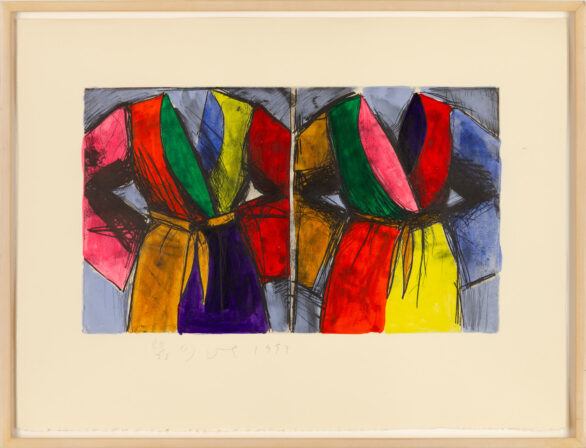 Jim Dine etching "Jumps Out At You, No?", Framed