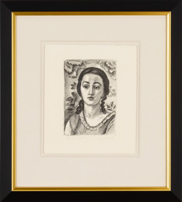 Henri Matisse lithograph "Jeune fille aux boucles brunes" Framed