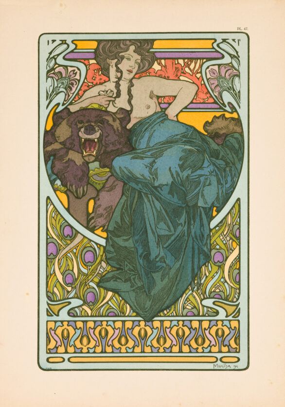 Alphonse Mucha lithograph "Untitled from Documents Décoratifs"