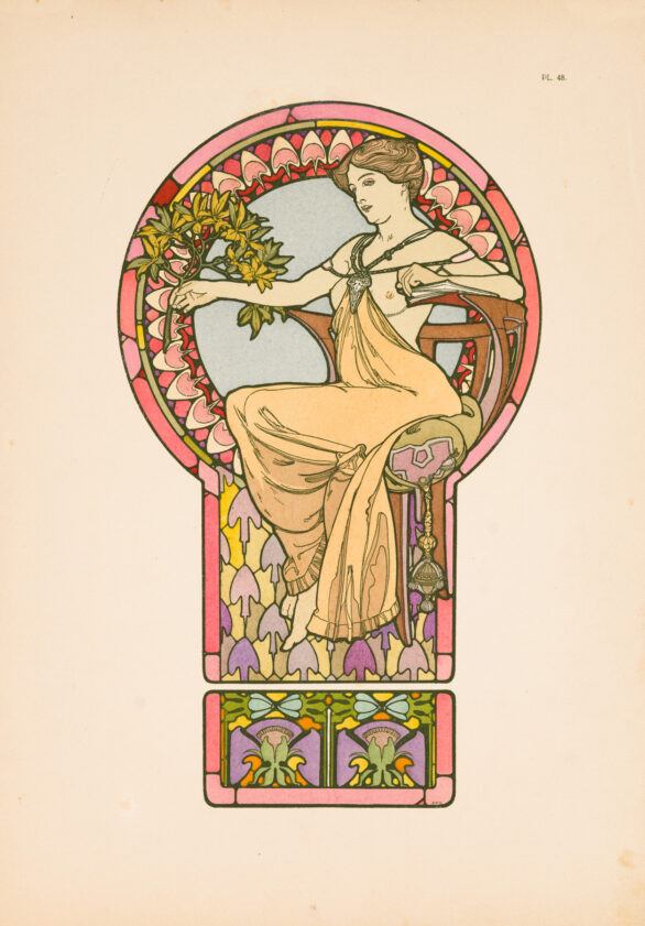 Alphonse Mucha lithograph "Untitled from Documents Décoratifs"