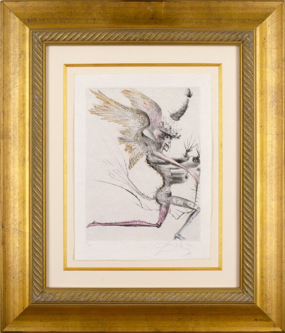 Salvador Dalí drypoint "Le Démon ailé"