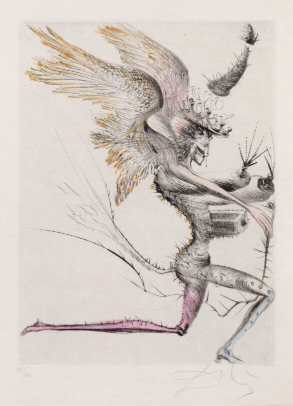 Salvador Dalí drypoint "Le Démon ailé"