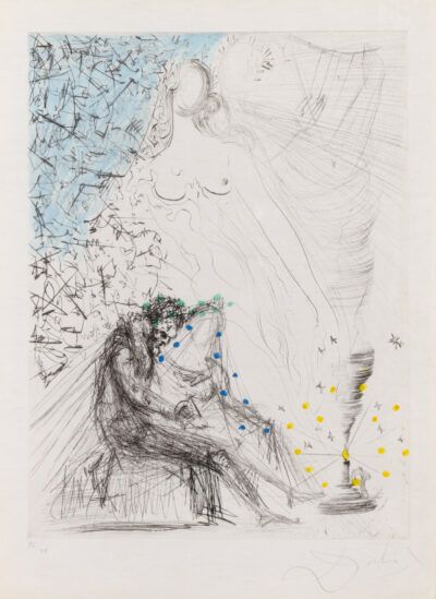 Salvador Dalí etching "Le Couple à la bougie"