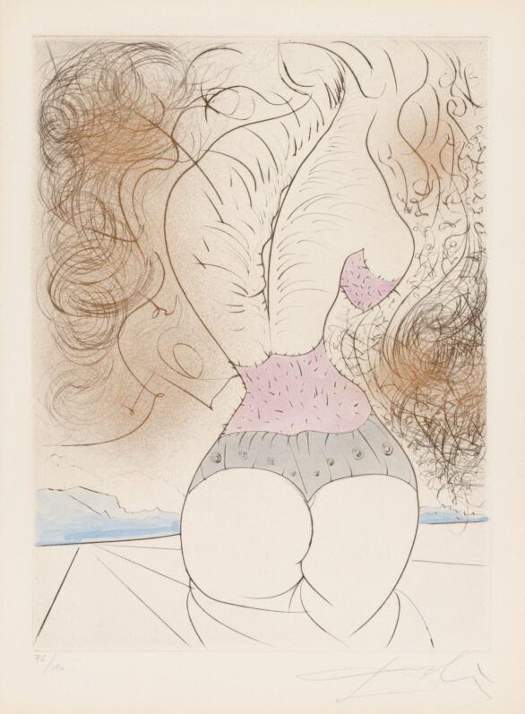 Salvador Dalí drypoint "Femme-feuille"