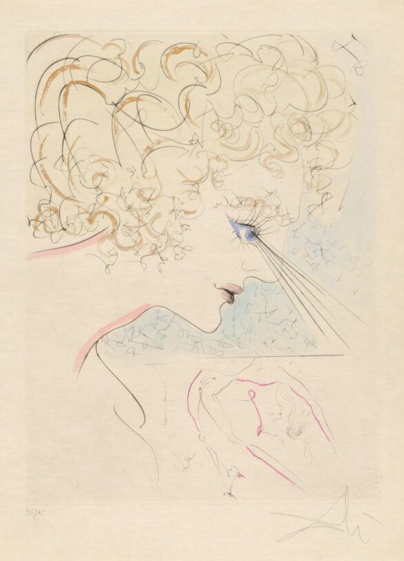 Salvador Dalí drypoint "La Tête"