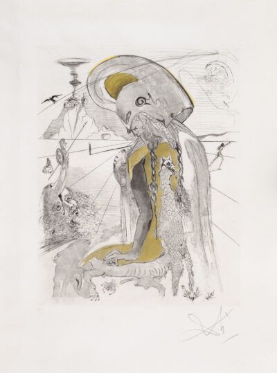 Salvador Dalí etching & drypoint "Athene"