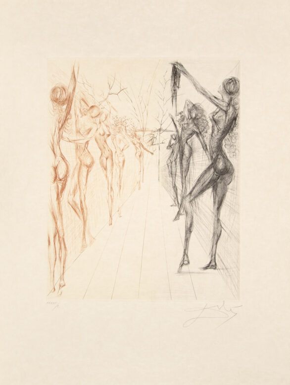 Salvador Dalí drypoint "Le Corridor de Kathmandou"