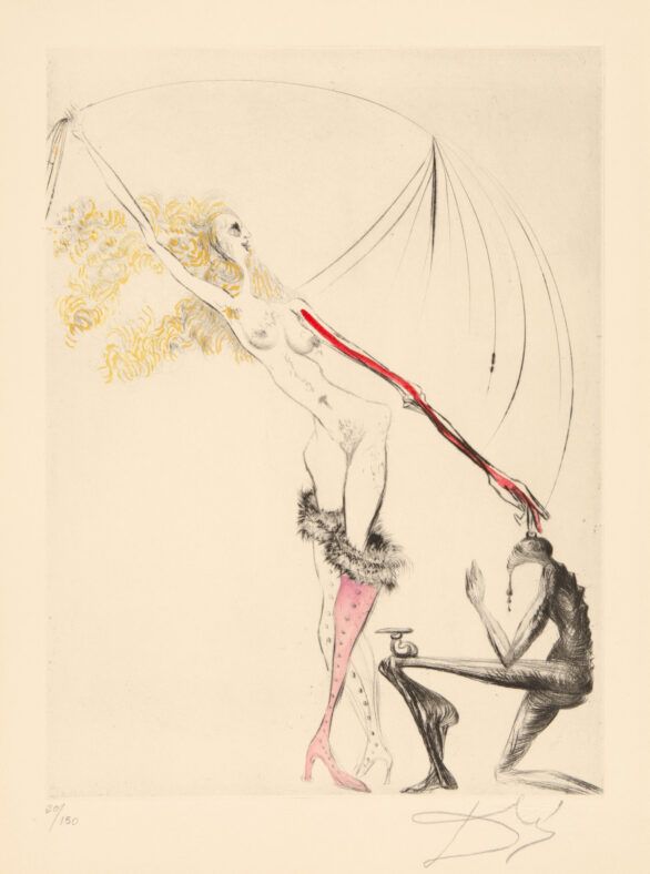 Salvador Dalí drypoint "Le Botte violette"