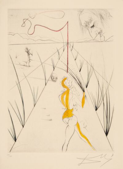 Salvador Dalí drypoint "Allée des verges"