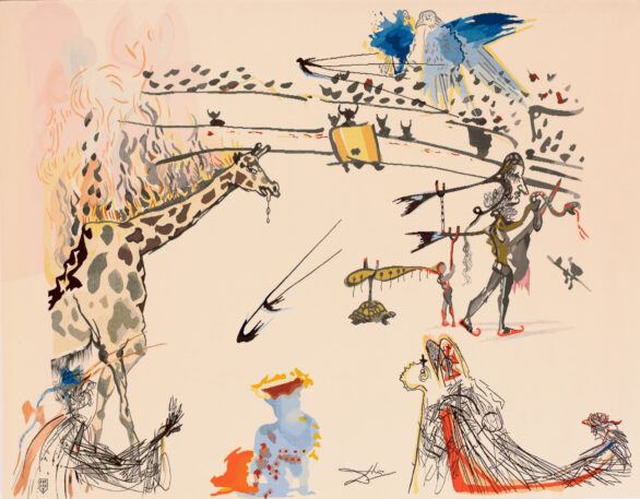 Salvador Dalí tapestry "Le Giraffe en feu"