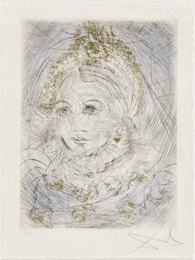 Salvador Dalí drypoint "Portrait de Marguerite"