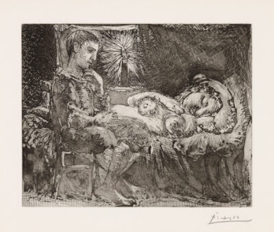 Pablo Picasso etching & aquatint "Garçon et Dormeuse à la Chandelle"