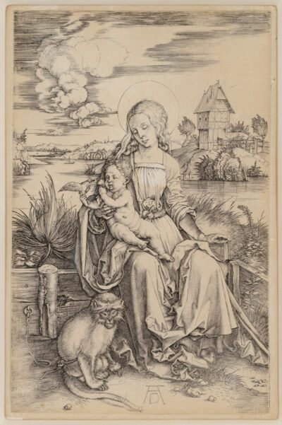 Albrecht Dürer Engraving "Madonna And Child With The Monkey"