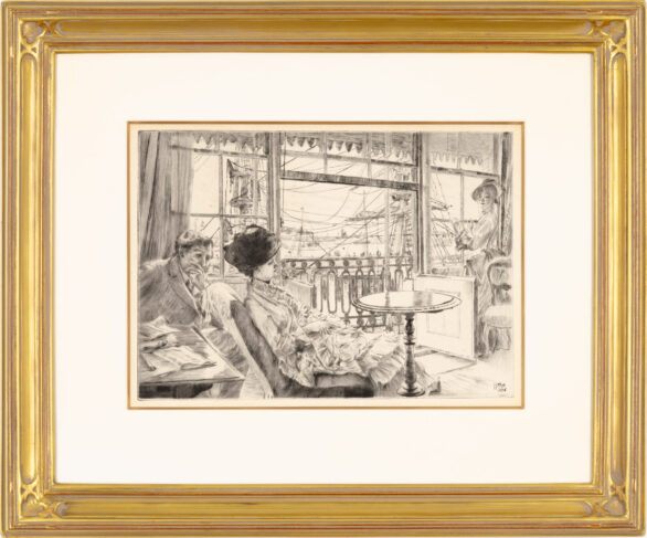 James Tissot Drypoint "Ramsgate" Framed