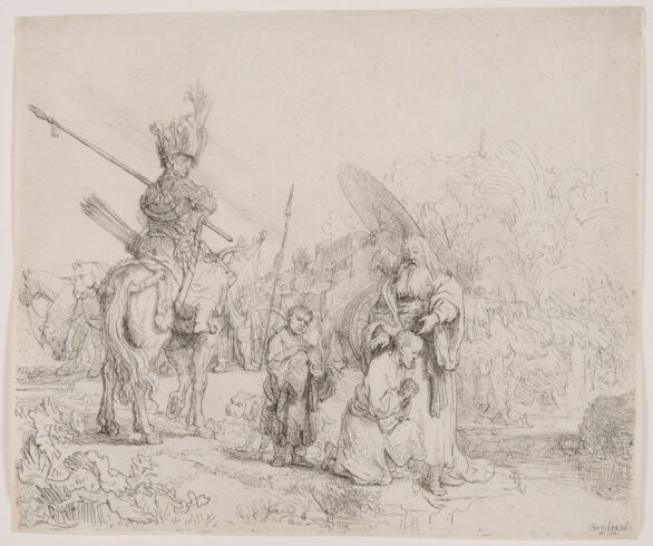 Rembrandt Van Rijn etching "The Baptism of the Eunuch"