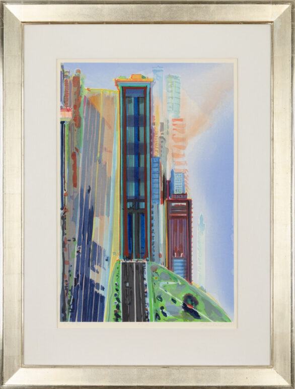 Wayne Thiebaud woodblock "Hill Street" Framed