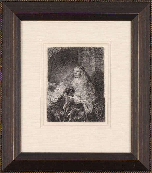 Rembrandt Van Rijn etching, engraving & drypoint "The Great Jewish Bride" Framed