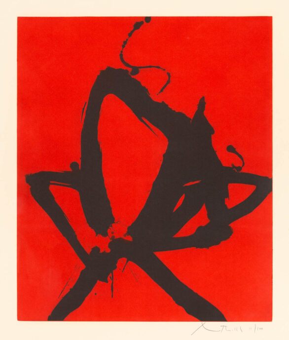 Robert Motherwell aquatint & etching "Red Sea I"