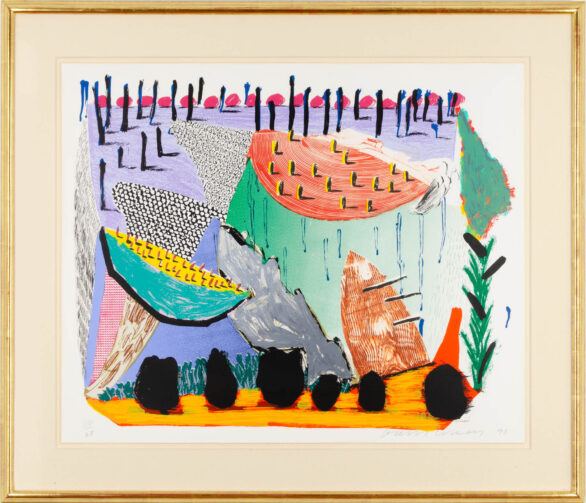 David Hockney lithograph & screenprint "Slow Rise"