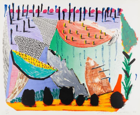 David Hockney lithograph & screenprint "Slow Rise"