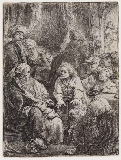 Rembrandt Van Rijn etching "Joseph Telling His Dreams"