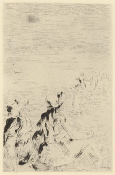Pierre-Auguste Renoir Drypoint "Sur la Plage à Berneval"