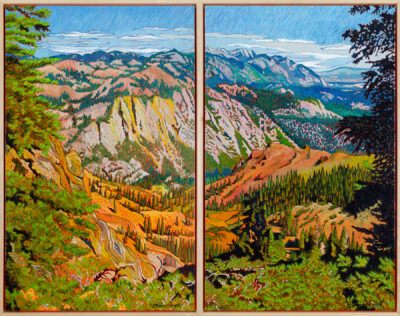 Kathleen Frank oil "Into the Valley Below" Diptych