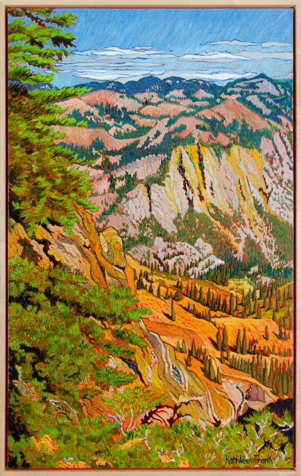 Kathleen Frank oil "Into the Valley Below" Left