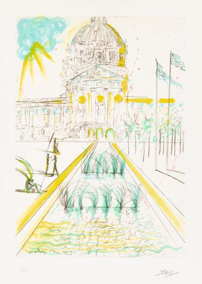 Salvador Dalí drypoint "City Hall"